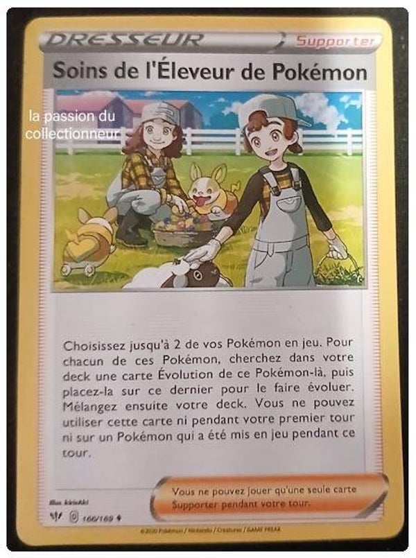Carte pokémon du Soins de l'Éleveur de Pokémon 166/189 peu commune