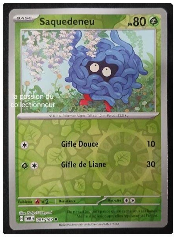 Carte pokémon de Saquedeneu 001/167 reverses
