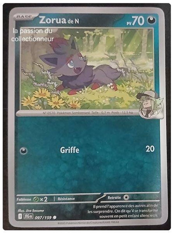 Carte pokémon de Zorua 097/159 commune