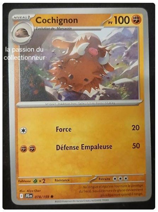 Carte pokémon de Cochignon 078/159 commune
