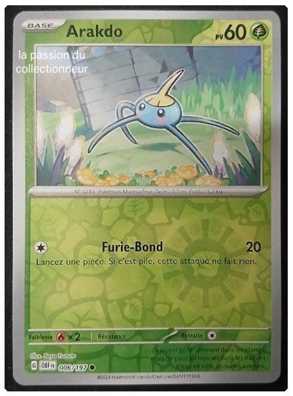 Carte pokémon de Arakdo 006/197 reverses