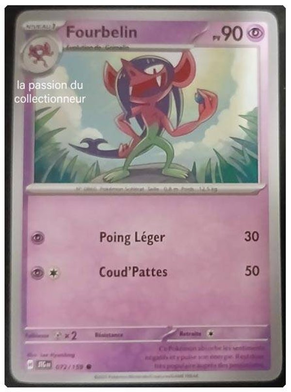 Carte pokémon de Fourbelin 072/159 commune
