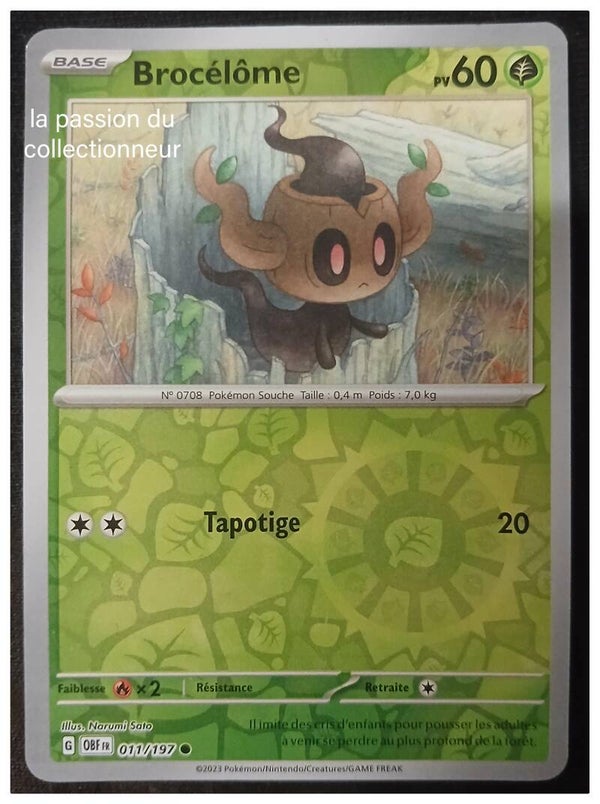 Carte pokémon de Brocélôme 011/197 reverses