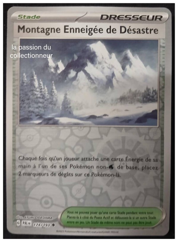Carte pokémon de la Montagne Enneigée de Désastre 174/193 reverses