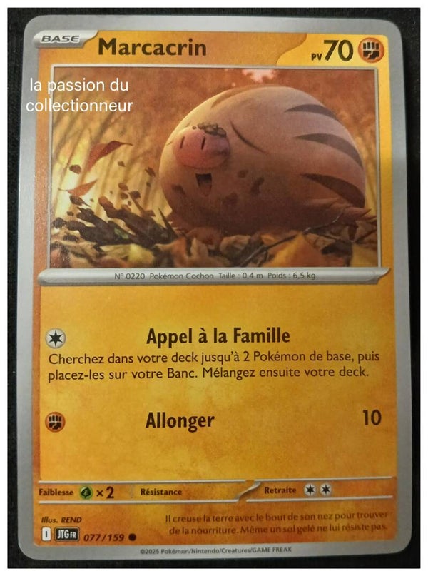 Carte pokémon de Marcacrin 077/159 commune
