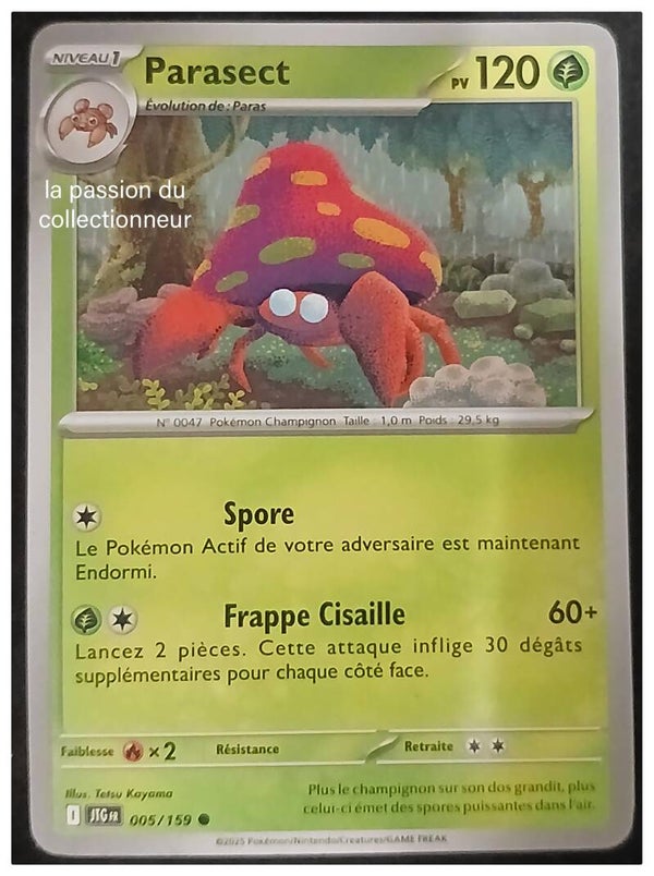 Carte pokémon de Parasect 005/159 commune