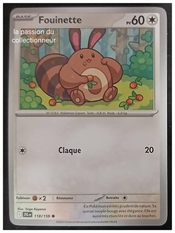 Carte pokémon de Fouinette 118/159 commune