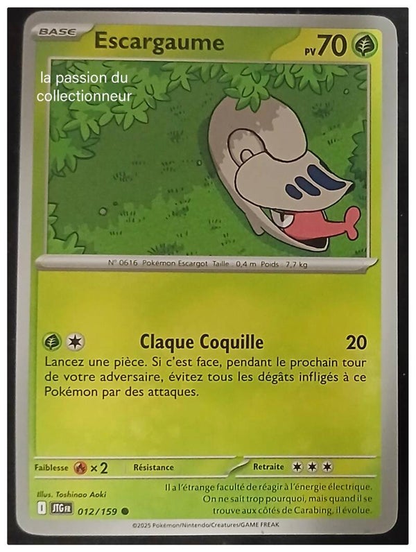 Carte pokémon de Escargaume 012/159 commune