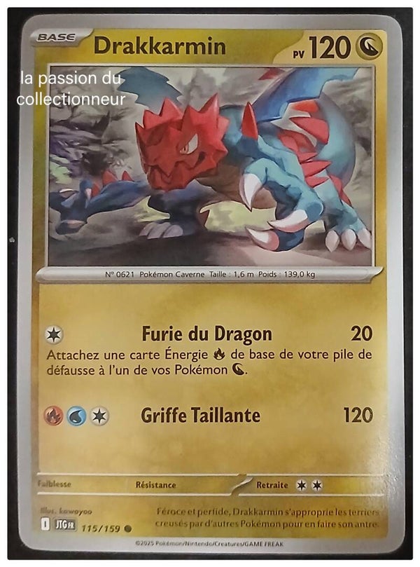 Carte pokémon de Drakkarmin 115/159 commune