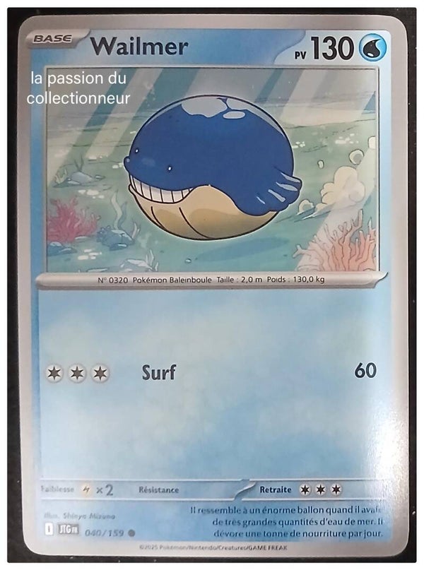 Carte pokémon de Wailmer 040/159 commune