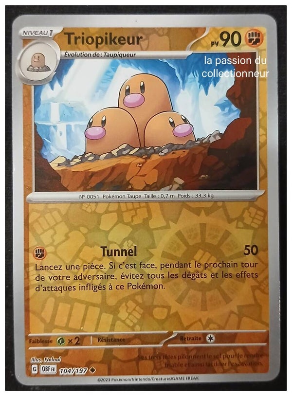 Carte pokémon de Triopikeur 104/197 reverses