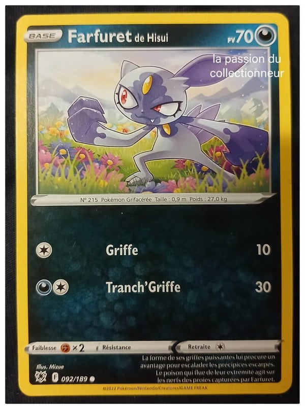 Carte pokémon de Darfuret 092/189 commune