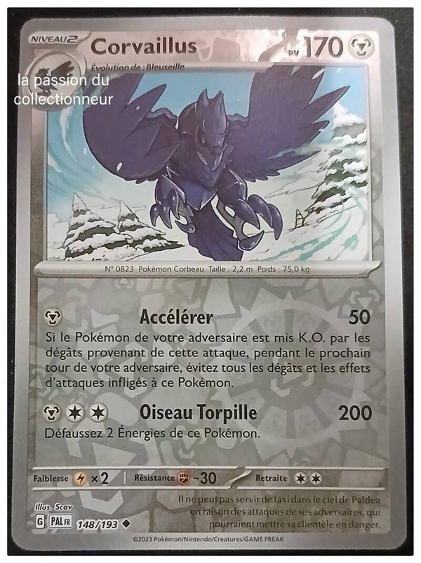 Carte pokémon de Corvaillus 148/193 reverses