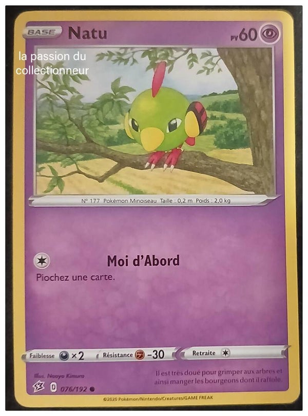 Carte pokémon de Natu 076/192 commune