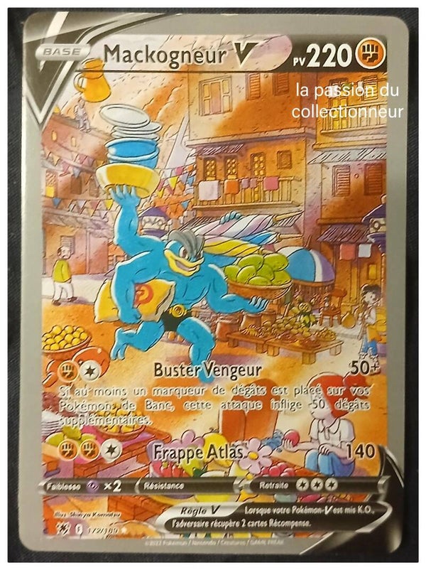 Carte pokémon de Mackogneur 172/189 V full art