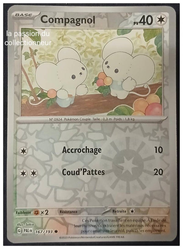 Carte pokémon de Compagnol 167/193 reverses