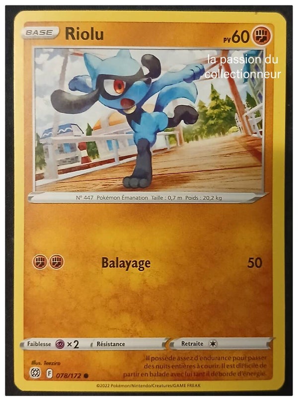 Carte pokémon de Riolu 078/172 commune