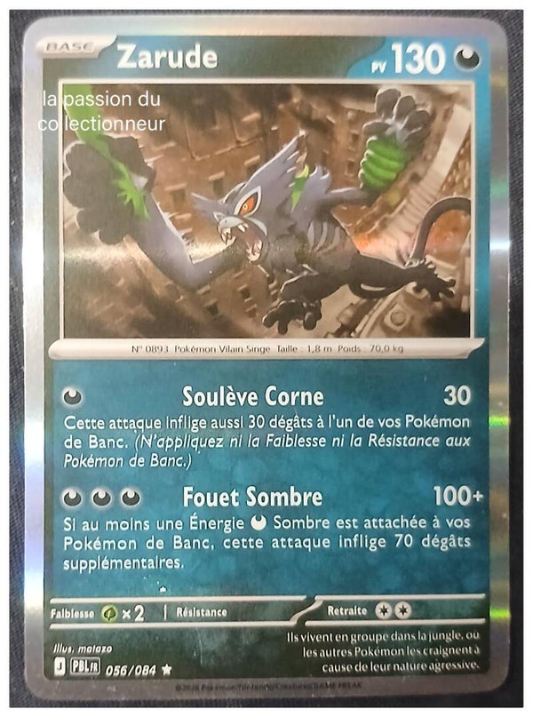 Carte pokémon de Zarude 056/084 holo