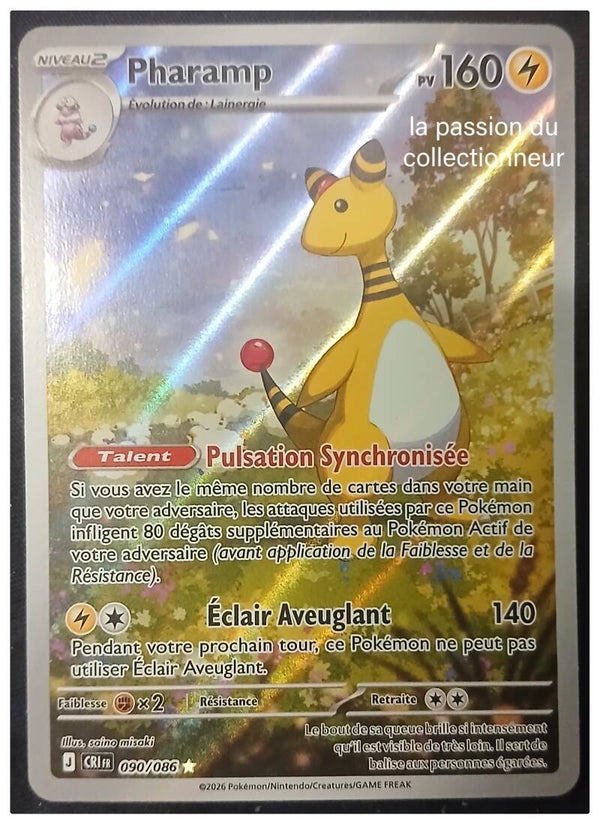 Carte pokémon de Pharamp 090/086 illustration rare