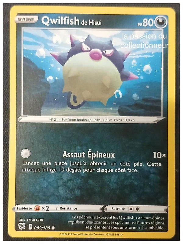 Carte pokémon Qwilfich 089/189 commune