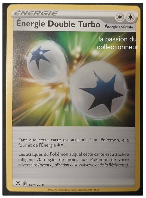 Carte pokémon de l'Énergie Double Turbo 151/172 peu commune