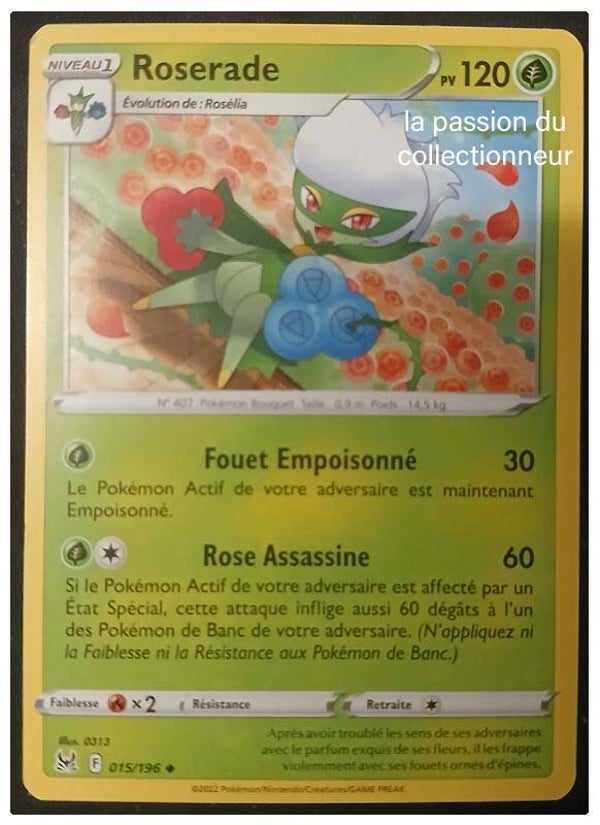 Carte pokémon de Roserade 015/196 peu commune