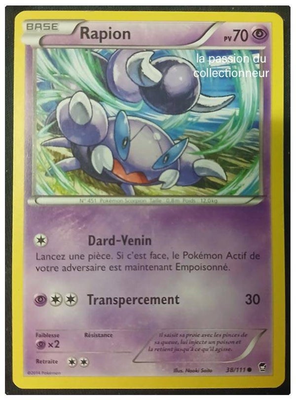 Carte pokémon de Rapion 38/111 commune