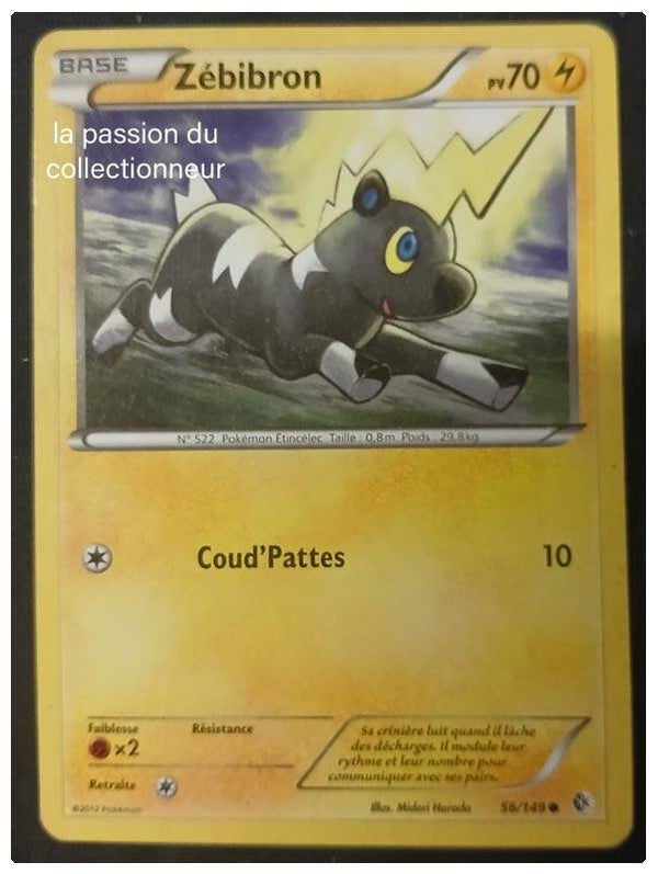 Carte pokémon de Zébibron 56/149 commune