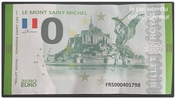 Billet souvenir 0 euro du Mont Saint Michel