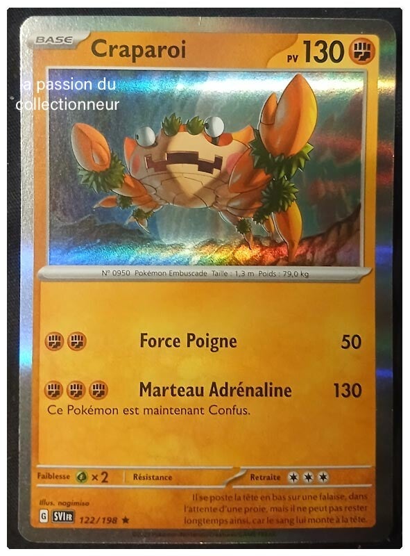 Carte pokémon de Craparoi 122/198 holo