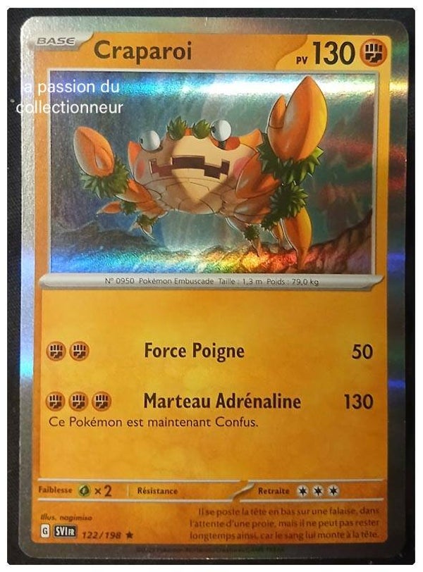 Carte pokémon de Craparoi 122/198 holo
