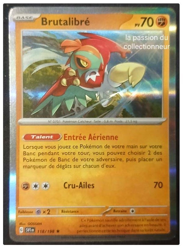 Carte pokémon de Brutalibré 118/198 holo