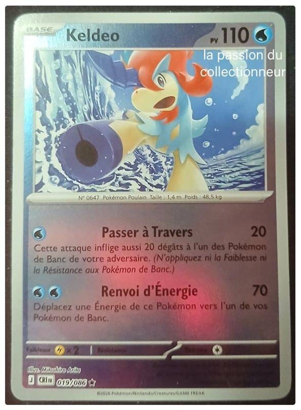 Carte pokémon de Keldeo 019/086 holo