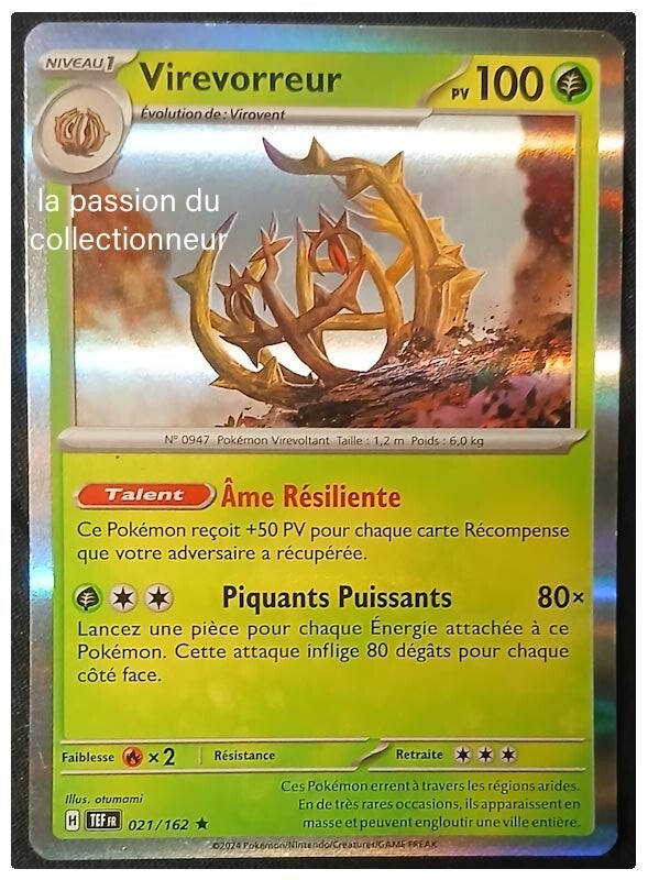 Carte pokémon de Virevorreur 021/162 holo