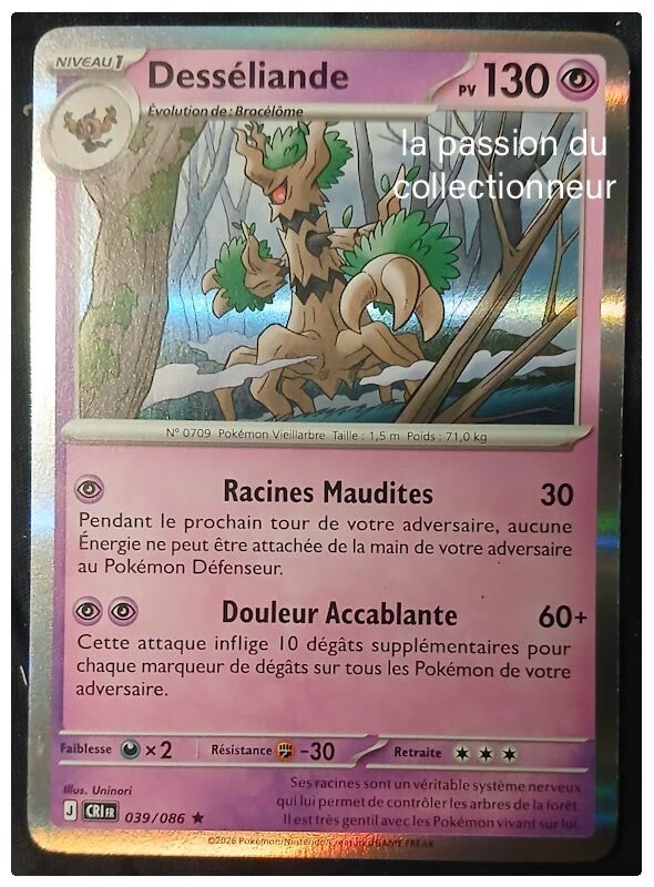 Carte pokémon de Desséliande 039/086 holo