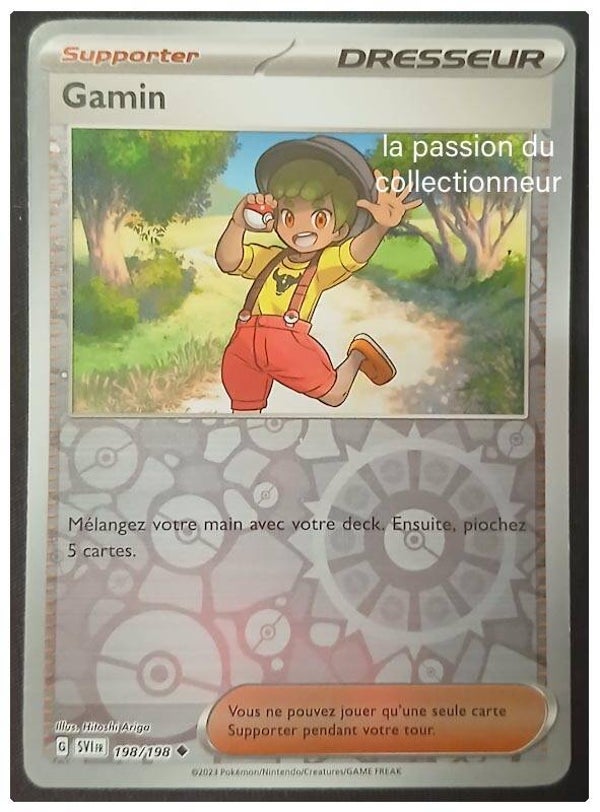 Carte pokémon de Gamin 198/198 reverses