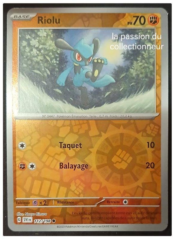 Carte pokémon de Riolu 112/198 reverses
