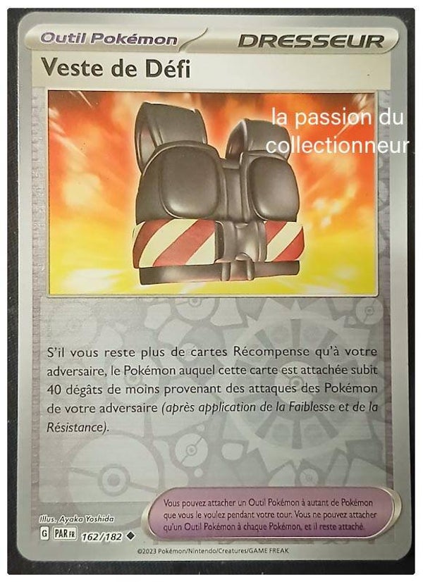 Carte pokémon de la Veste de Défi 162/182 reverses