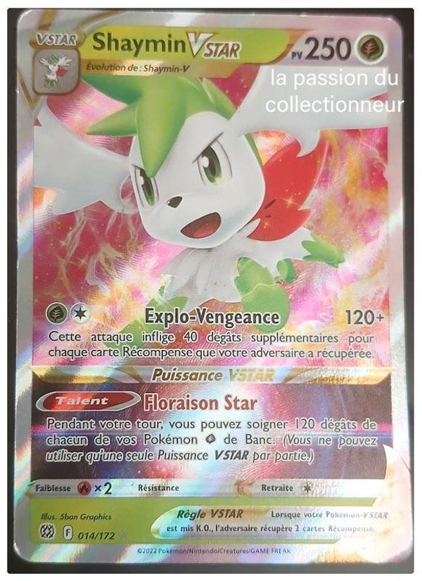 Carte pokémon de Shaymin 014/172 holographiques