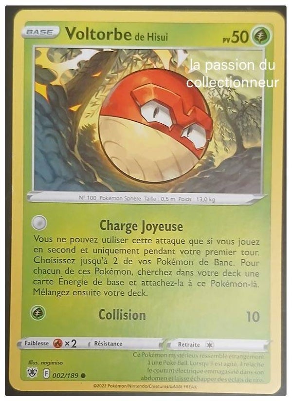 Carte pokémon de Voltorbe 002/189 commune
