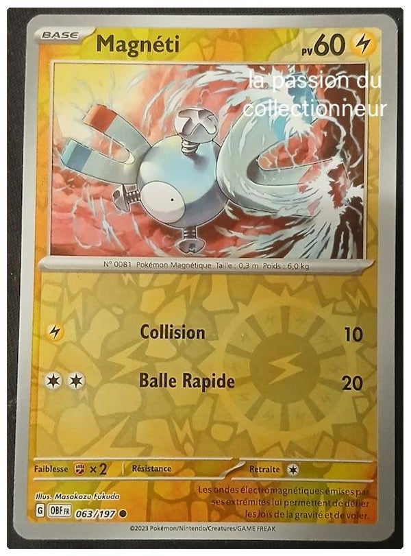 Carte pokémon de Magnéti 063/197 reverses