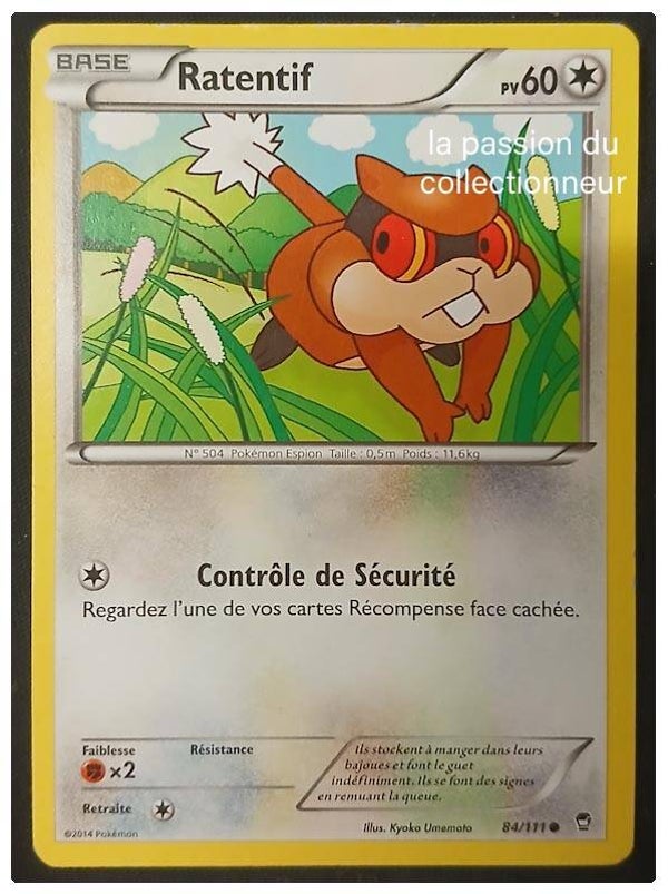 Carte pokémon de Ratentif 84/111 commune