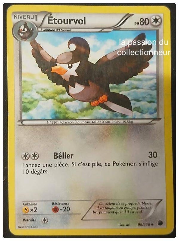 Carte pokémon de Étourvol 96/116 peu commune