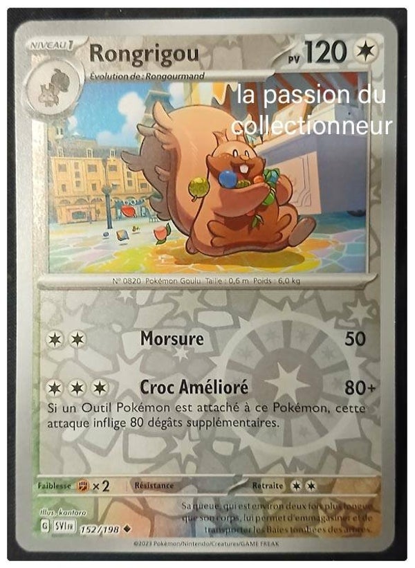 Carte pokémon de Rongrigou 152/198 reverses
