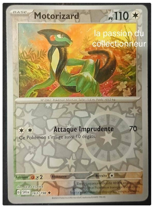 Carte pokémon de Motorizard 163/198 reverses