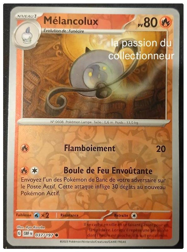 Carte pokémon de Mélancolux 037/197 reverses