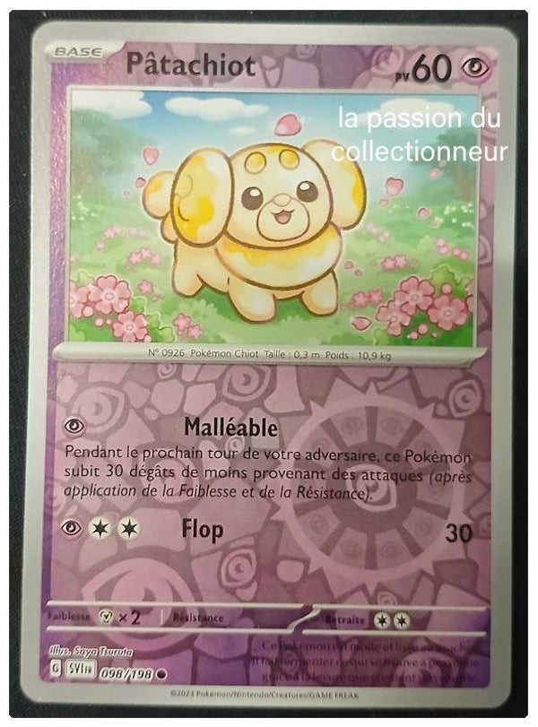 Carte pokémon de Pâtachiot 098/198 reverses