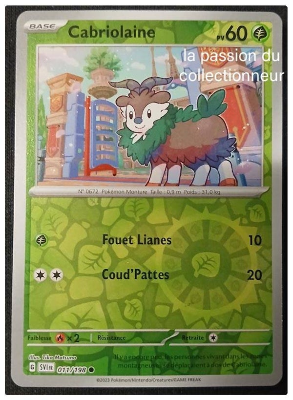Carte pokémon de Cabriolaine 011/198 reverses