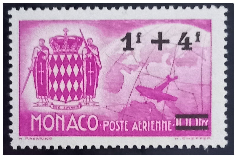 Timbre poste aérienne de Monaco neuf numéro 12 ●