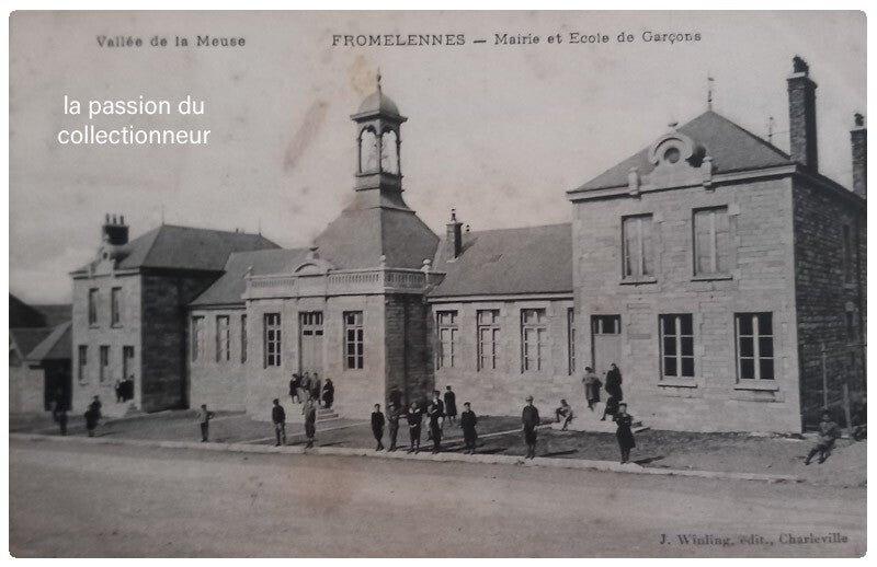 Carte postale de Fromelennes mairie et école de garçons